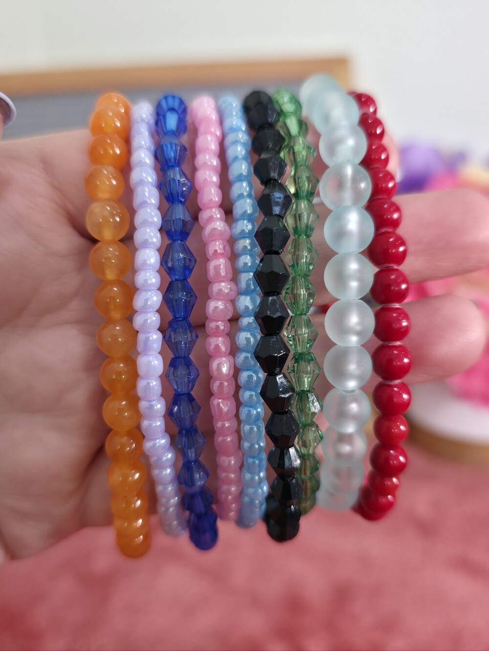 🔹️FINAL SALE🔹️Beaded Stretch Bracelets - Multicolor Set Of 9pcs